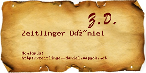 Zeitlinger Dániel névjegykártya